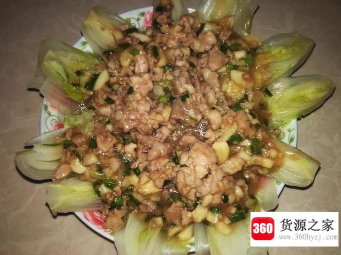 蒸娃娃菜肉末的家常做法