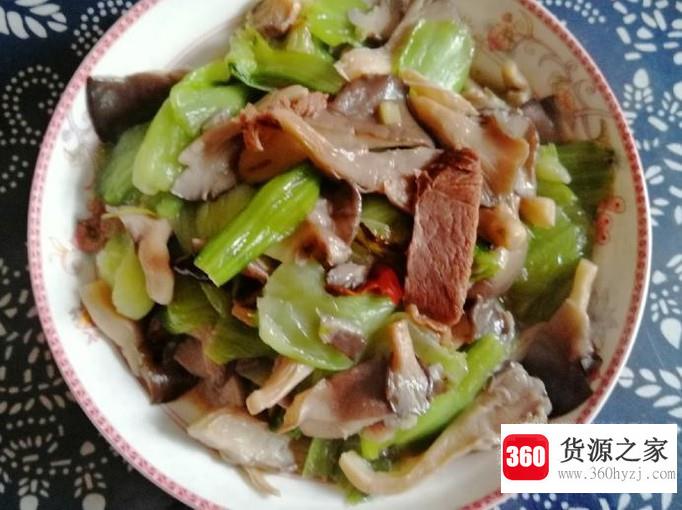 怎样做蘑菇油菜杆炒牛肉？