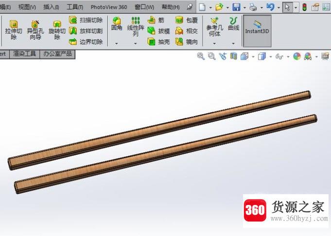 solidworks怎么造一双筷子？