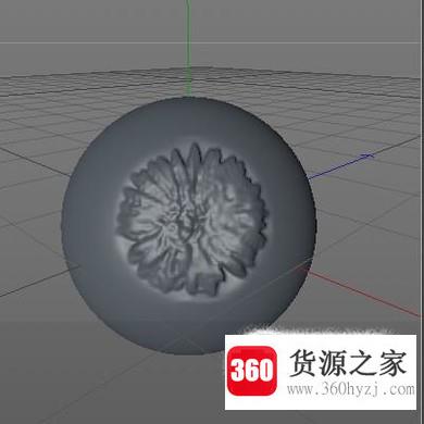 在c4d中花朵怎么拓印在球体上？