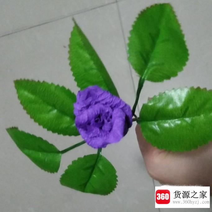 diy皱纹纸蓝色妖姬花骨朵的制作